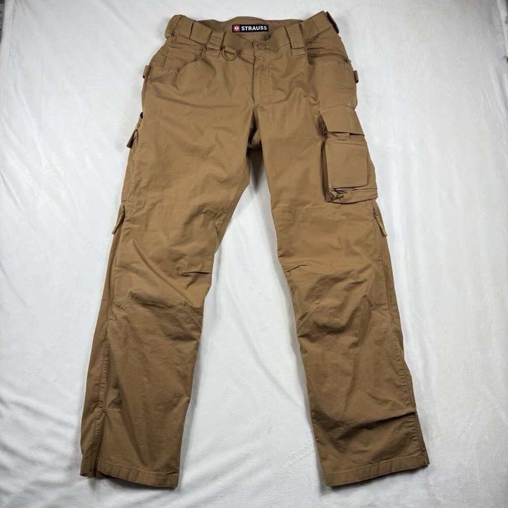 Englebert Strauss Ripstop Cargo Work Pants e.s.e:pic Men 33x31* Brown Flexbelt